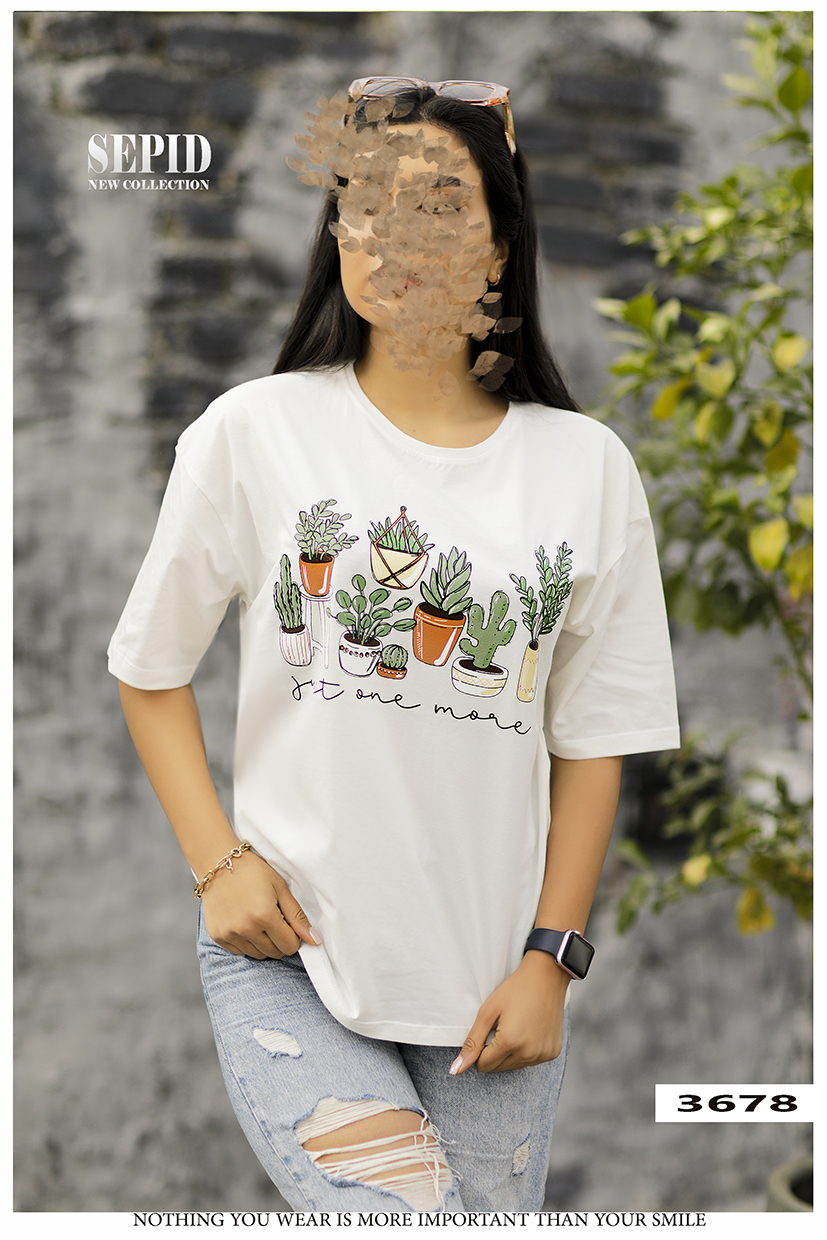 flowers تیشرت قواره دار گلخانه