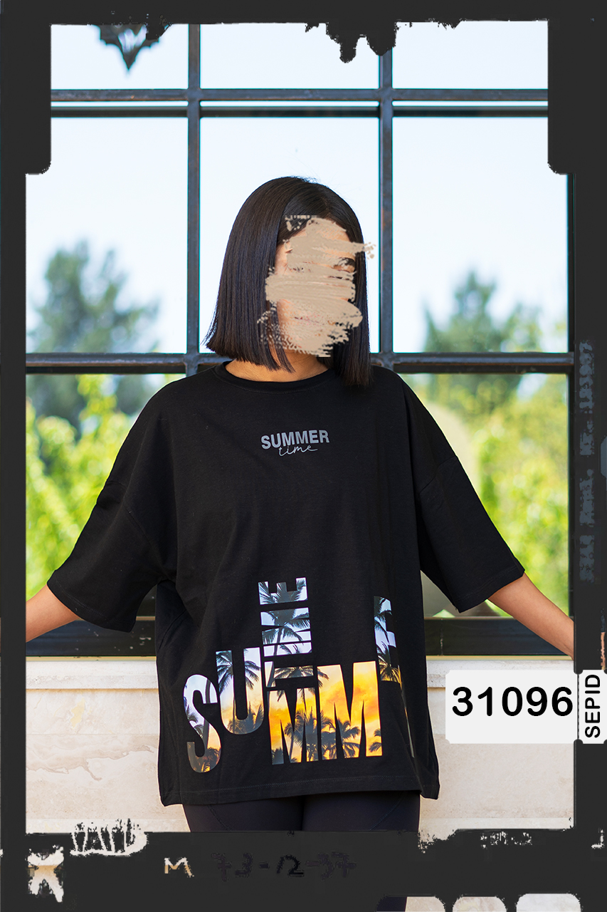 31096 تیشرت اورسایز Summer Time تیشرت اورسایز Summer Time