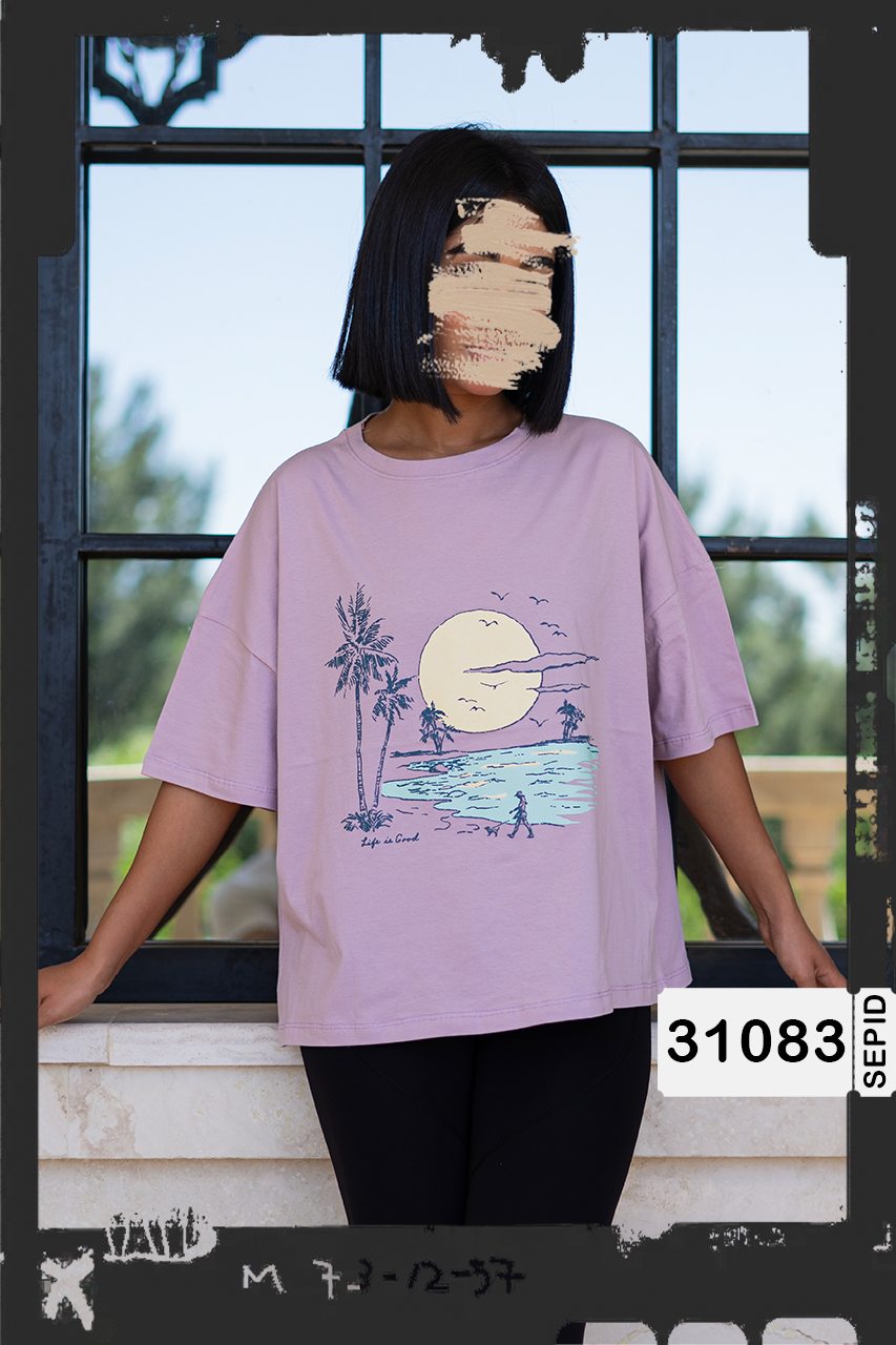 31083 تیشرت قواره دار ساحل تیشرت قواره دار ساحل